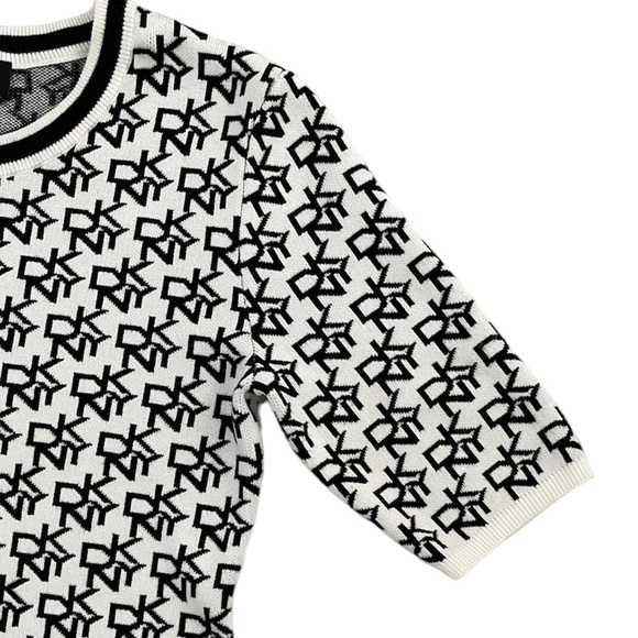 DKNY Women's Sweater Dress Size Medium Ivory/Black - Picture 5 of 8